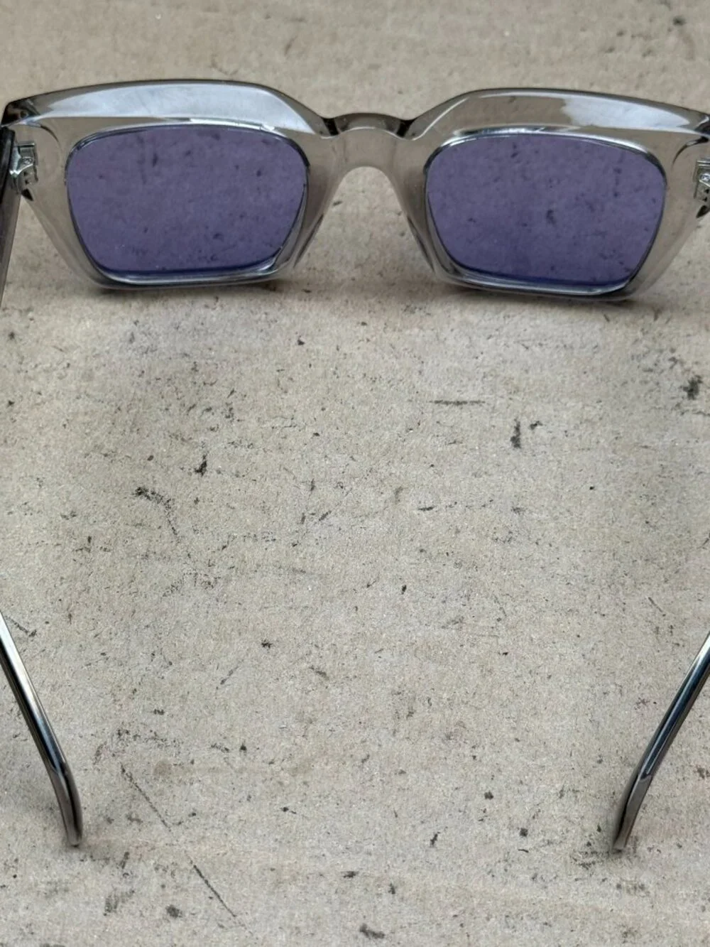 Ryan Simkhai Eyeshop Men's Sunglasses R-2070 C1 Sun Clear Gray Frame Purple Lens